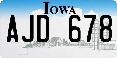 IA license plate AJD678