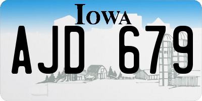 IA license plate AJD679