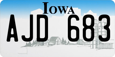 IA license plate AJD683