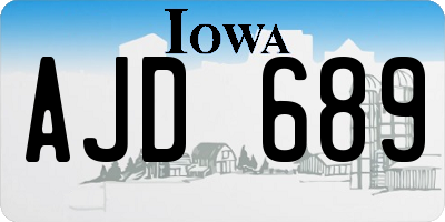 IA license plate AJD689