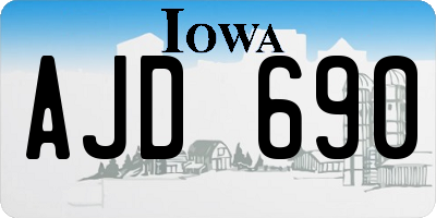 IA license plate AJD690