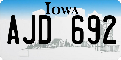 IA license plate AJD692