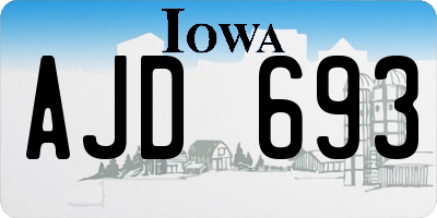 IA license plate AJD693