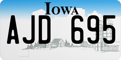 IA license plate AJD695