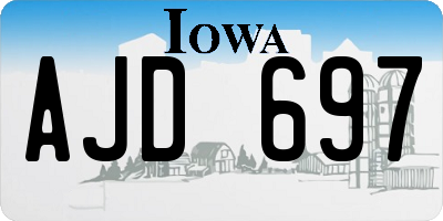 IA license plate AJD697