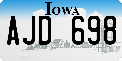 IA license plate AJD698
