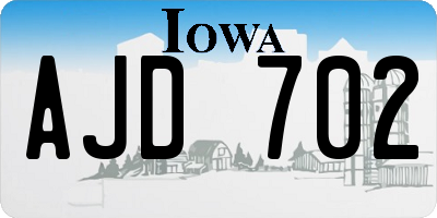 IA license plate AJD702