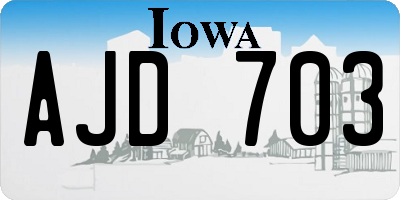 IA license plate AJD703
