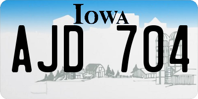 IA license plate AJD704