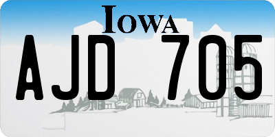 IA license plate AJD705