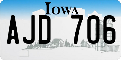 IA license plate AJD706