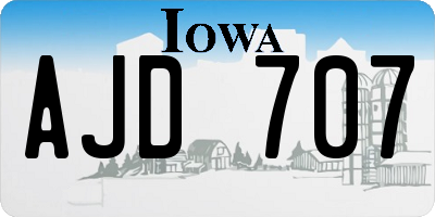 IA license plate AJD707
