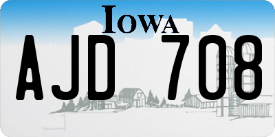 IA license plate AJD708