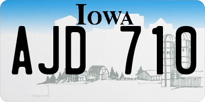 IA license plate AJD710