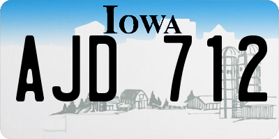 IA license plate AJD712