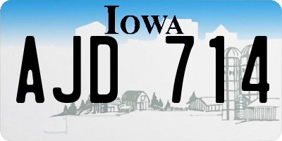 IA license plate AJD714