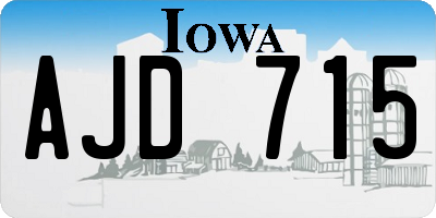 IA license plate AJD715