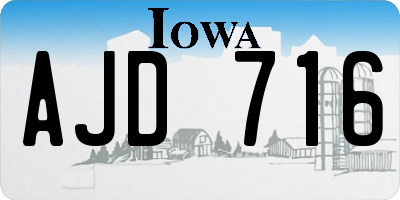 IA license plate AJD716