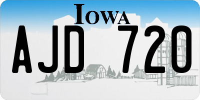 IA license plate AJD720
