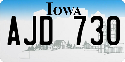 IA license plate AJD730