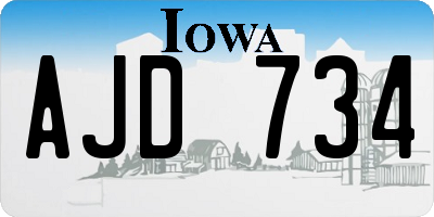 IA license plate AJD734