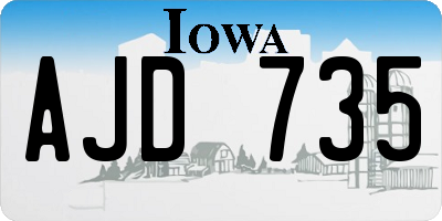 IA license plate AJD735