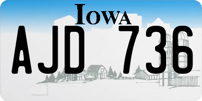 IA license plate AJD736