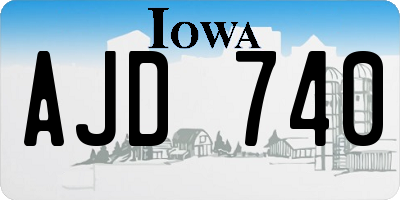 IA license plate AJD740