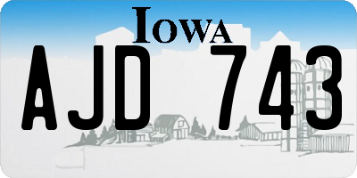 IA license plate AJD743