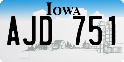 IA license plate AJD751