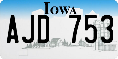 IA license plate AJD753