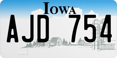 IA license plate AJD754