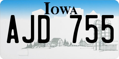 IA license plate AJD755