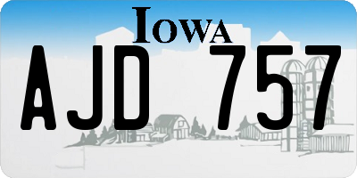 IA license plate AJD757