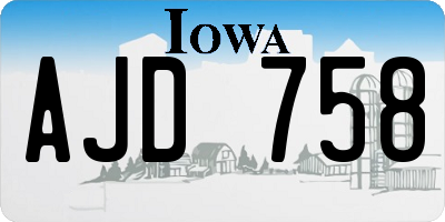 IA license plate AJD758