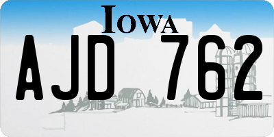 IA license plate AJD762