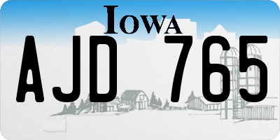 IA license plate AJD765