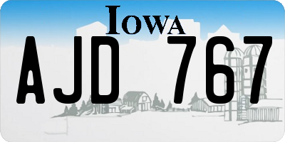 IA license plate AJD767