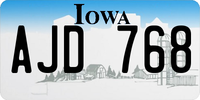 IA license plate AJD768