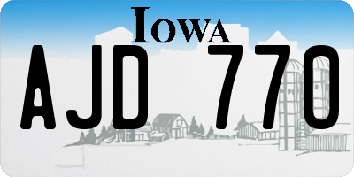 IA license plate AJD770
