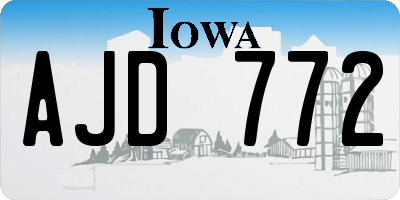 IA license plate AJD772