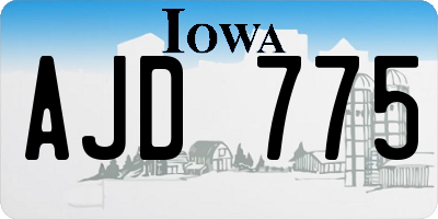 IA license plate AJD775