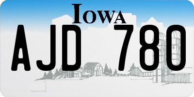 IA license plate AJD780