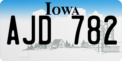 IA license plate AJD782