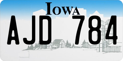 IA license plate AJD784