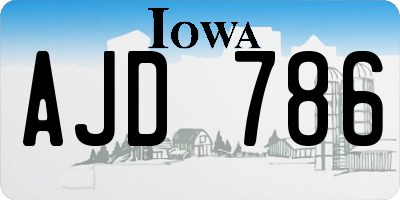 IA license plate AJD786