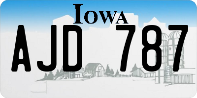 IA license plate AJD787