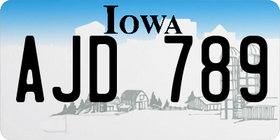 IA license plate AJD789
