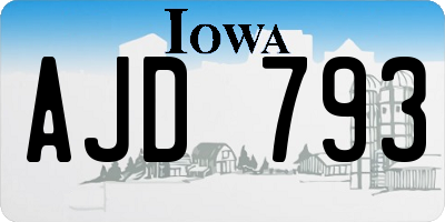 IA license plate AJD793