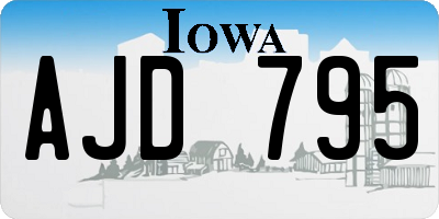 IA license plate AJD795